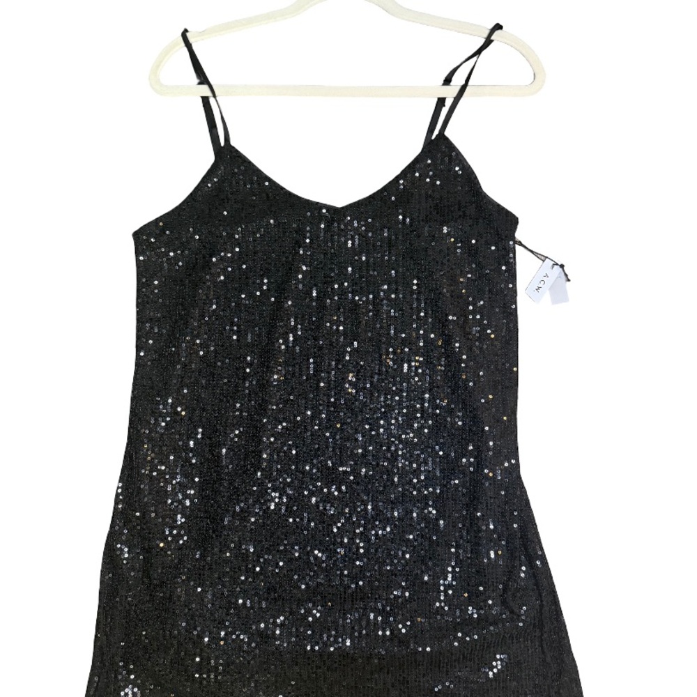 ACW size medium black sequin dress NWT